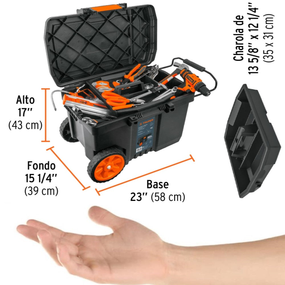 CAJA DE HERRAMIENTAS PLASTICA 23" C/ RUEDAS CHP-23R 10902