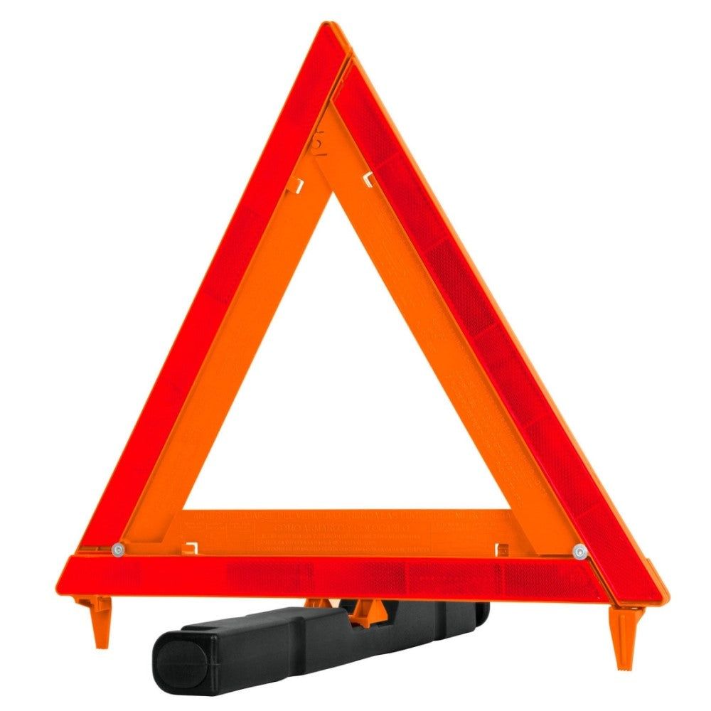 TRIANGULO DE SEGURIDAD DE 44 CM DE ALTO CON ESTUCHE PLASTICO