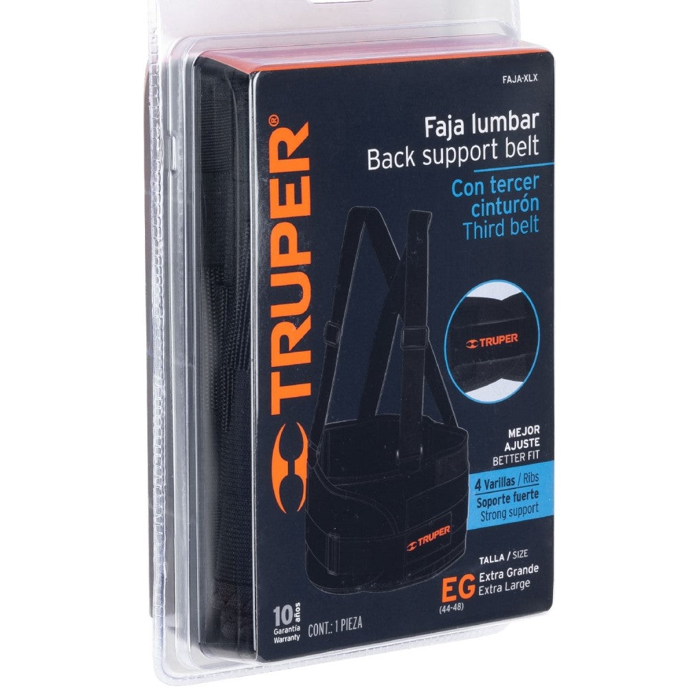 FAJA LUMBAR CON TERCER CINTURON TALLA XG FAJA-XLX MCA TRUPER