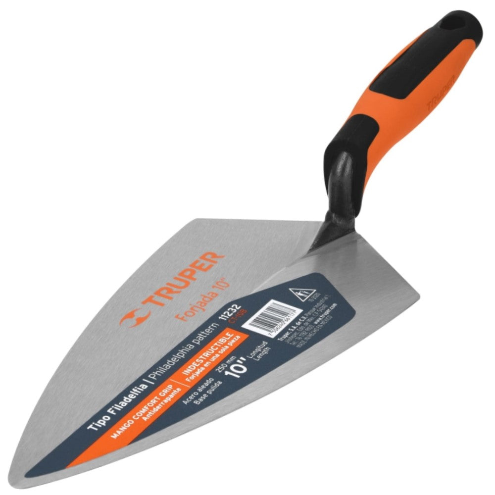 CUCHARA P/ALBAÑIL 10" FORJADA TIPO FILADELFIA CONFORT GRIP CT-10B