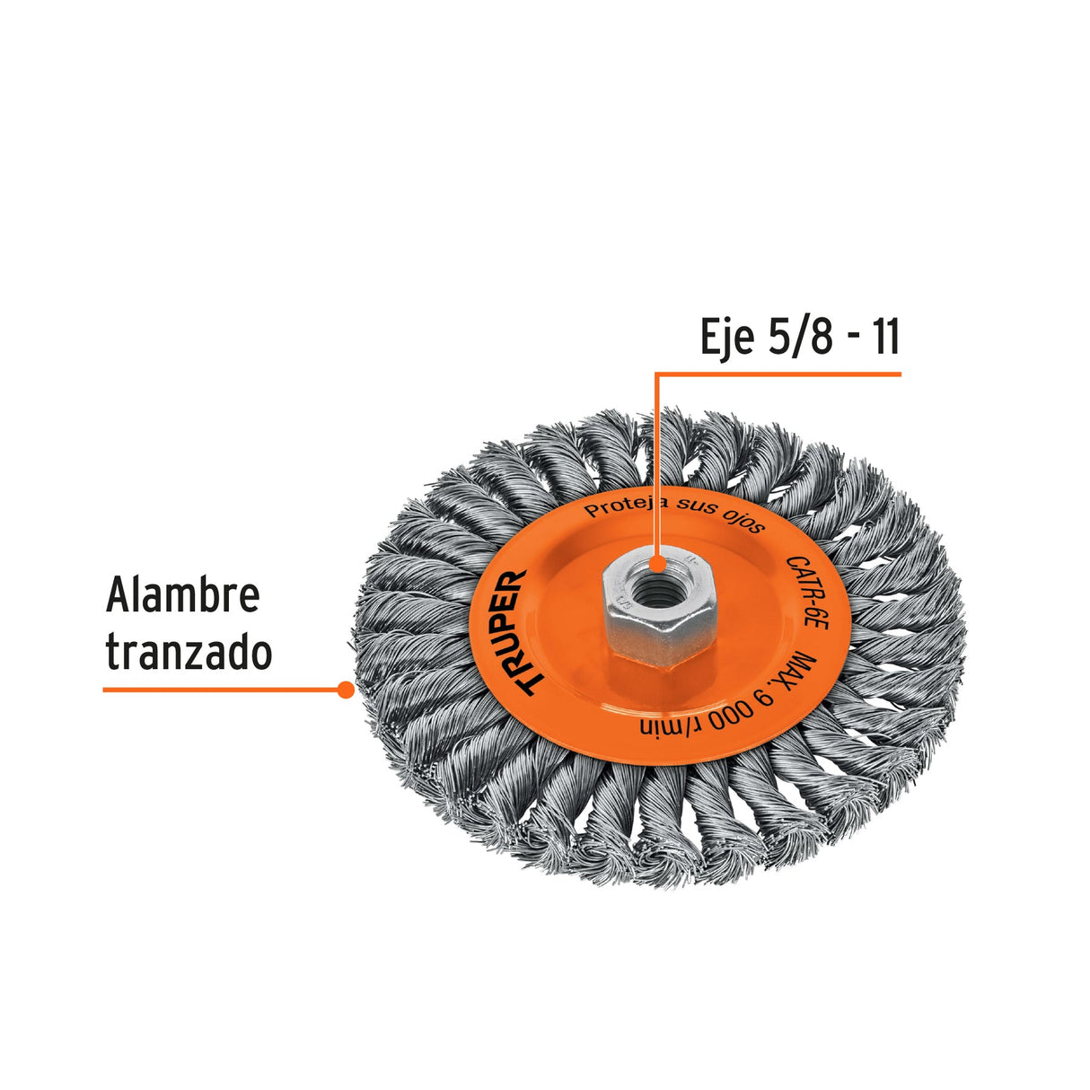 CARDA CIRCULAR TRENZADO 6" TRUPER CONSTRUCCION