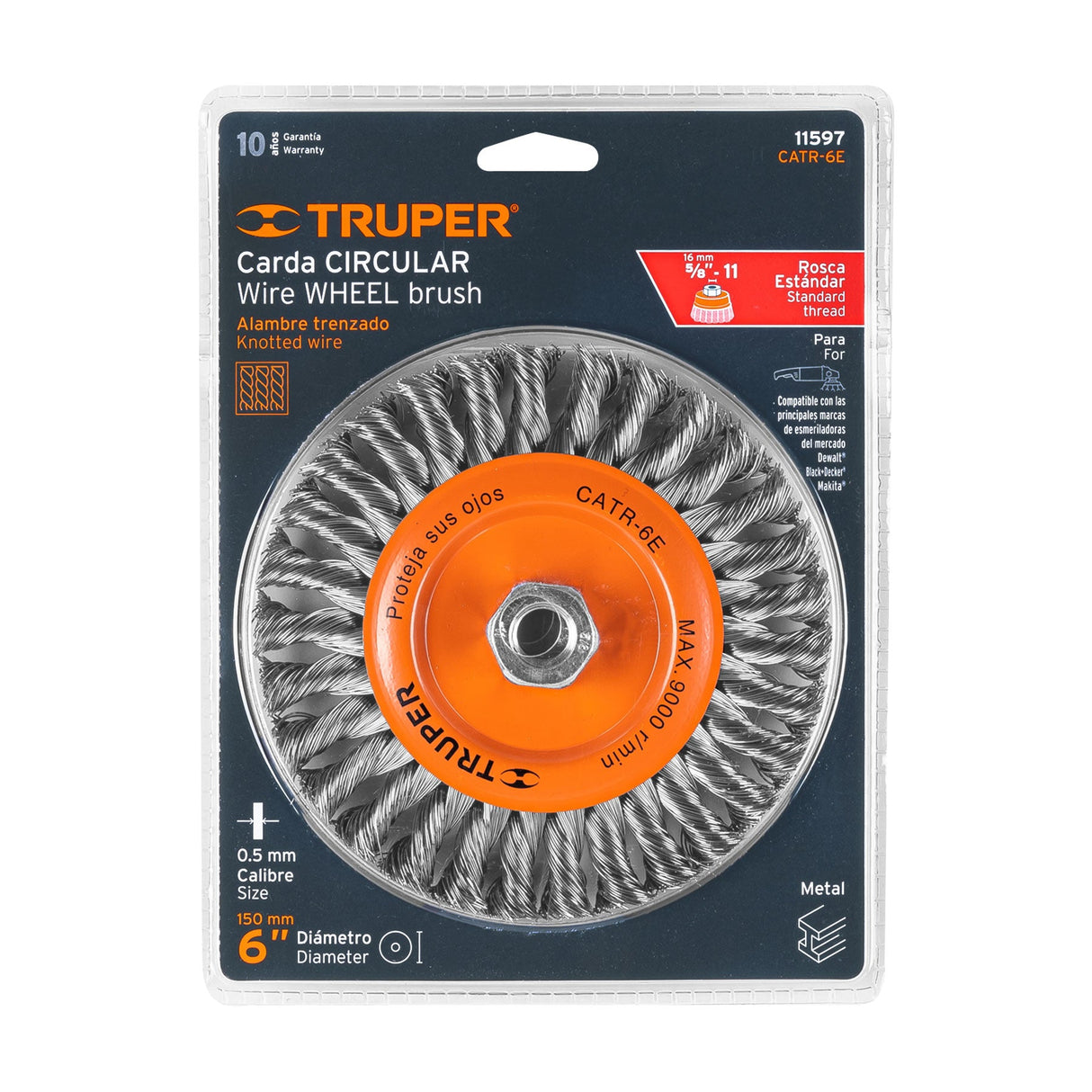 CARDA CIRCULAR TRENZADO 6" TRUPER CONSTRUCCION
