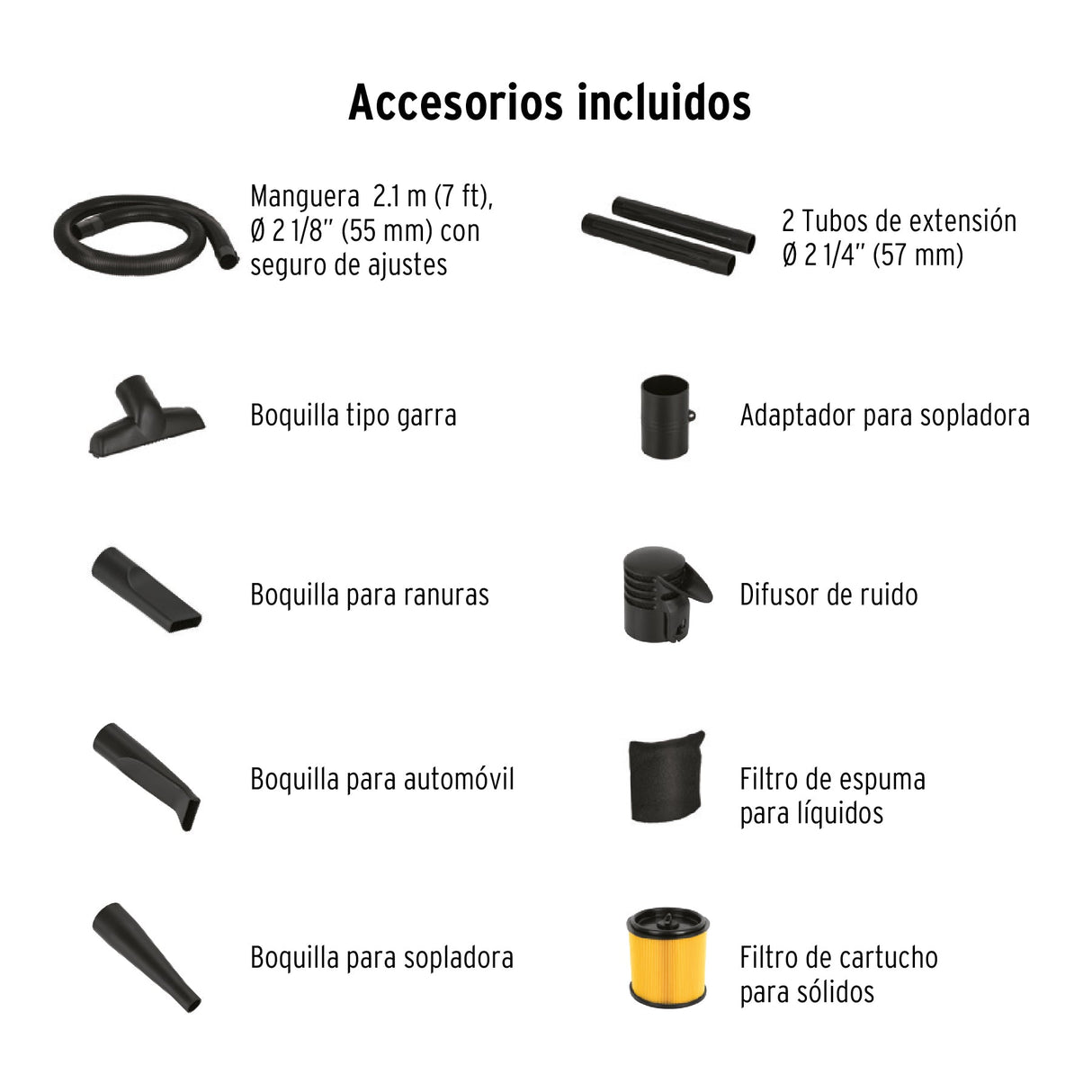 ASPIRADORA/SOPLADORA PLASTICA PARA LIQUIDOS Y SOLIDOS 45LTS. (12 GAL.) 5HP ASP-12S 12093 TRUPER