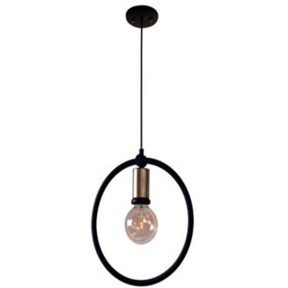LUMINARIA COLGANTE COLOR NEGRO/COBRE 1 X 60 W ATENAS