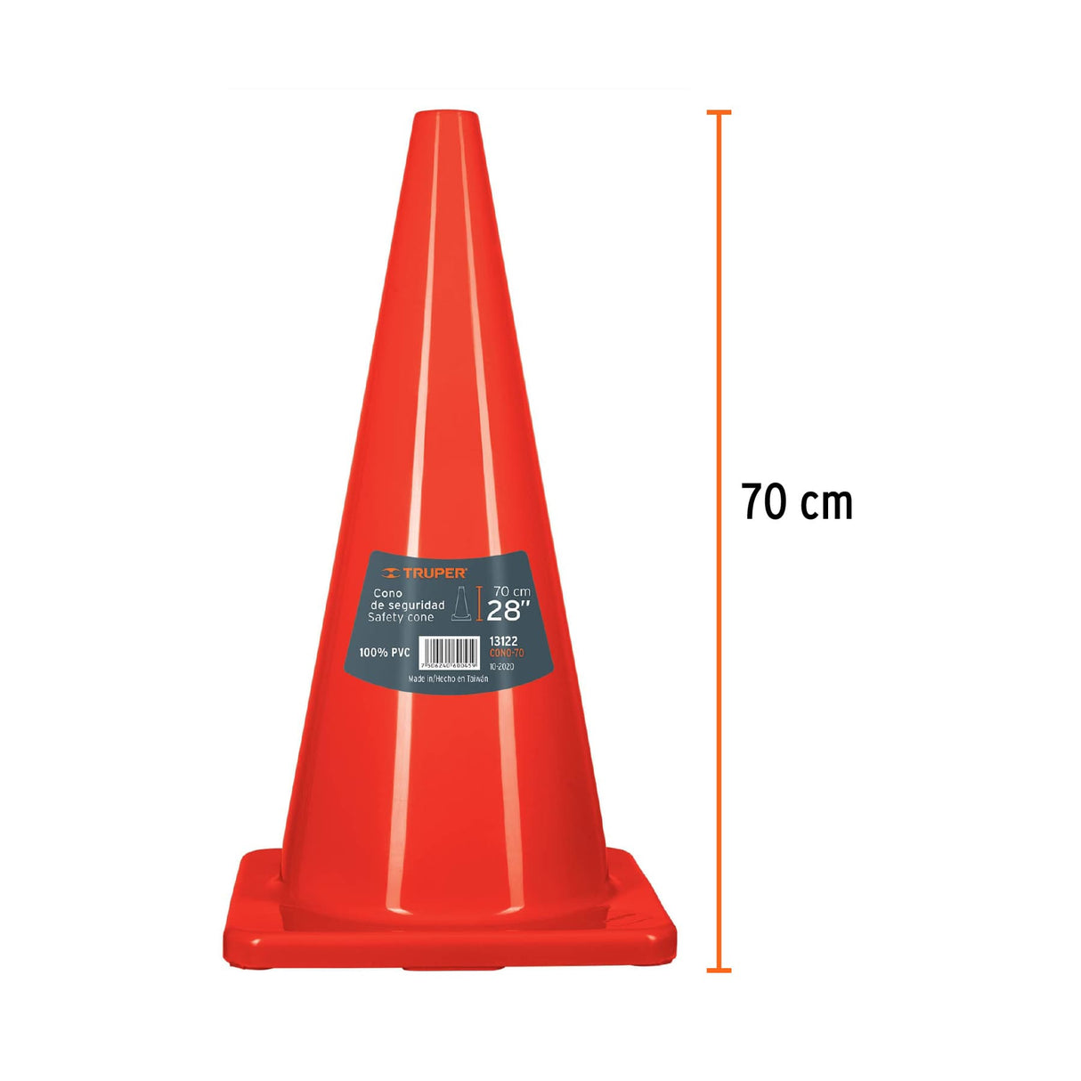 CONO DE PRECAUCION DE 70 CM MCA TRUPER SEG. INDUSTRIAL