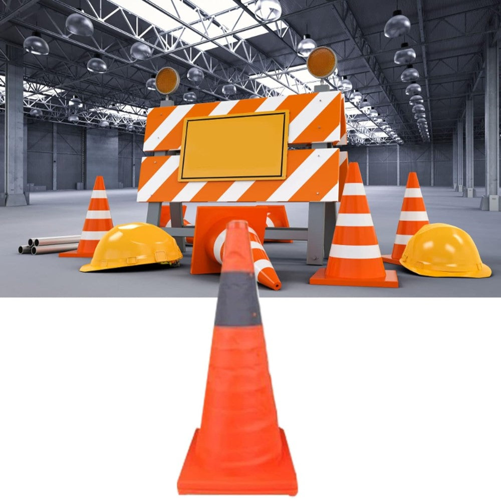 CONO DE PRECAUCION DE 90 CM DE PVC CON REFLEJANTE TRUPER