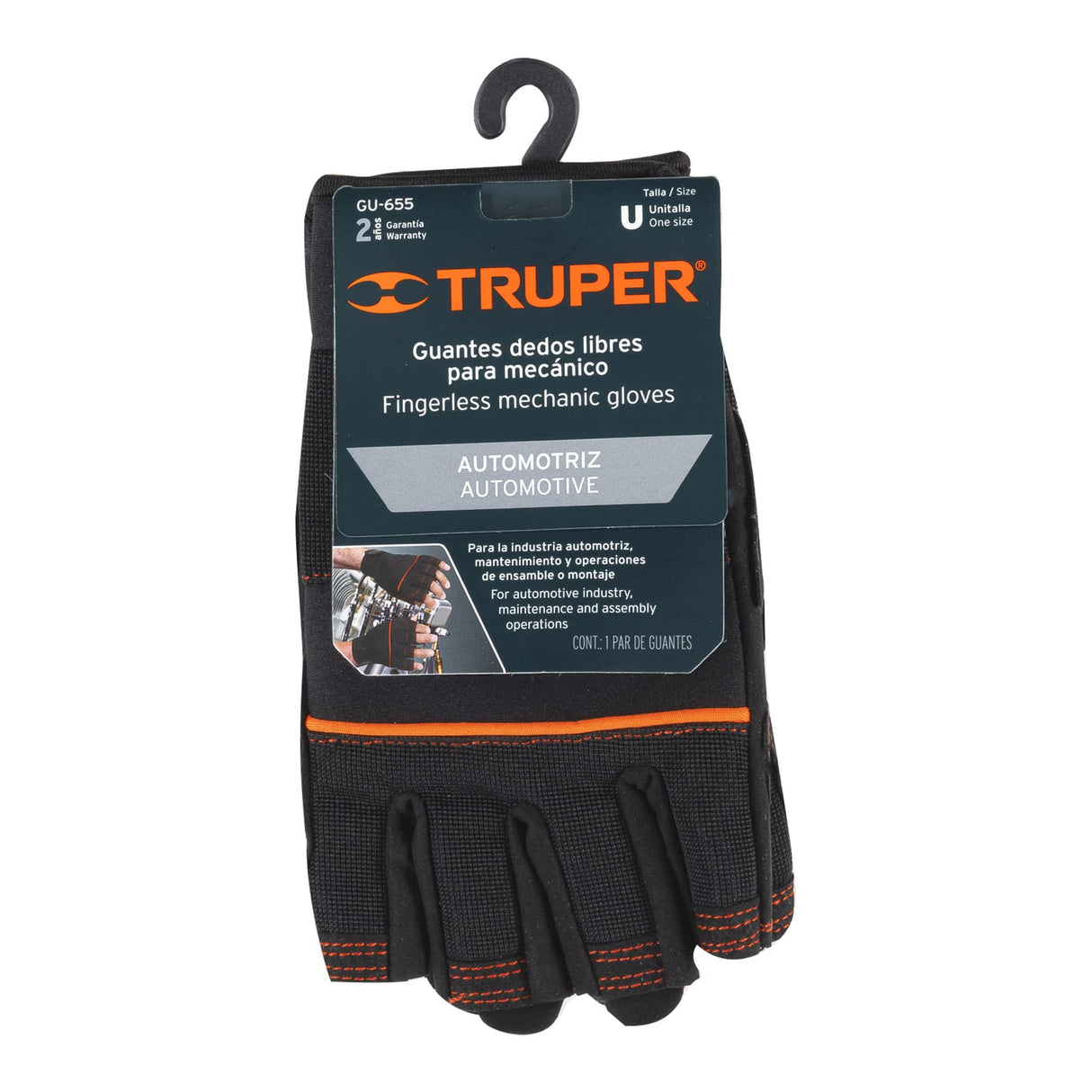 GUANTES PARA MECANICO CORTOS POLIESTER/NYLON UNITALLA TRUPER MECANICA