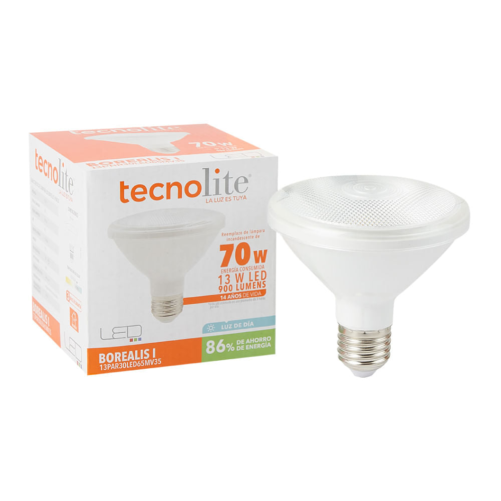 FOCO LED TECNOLITE BOREALIS I PAR30 13W LUZ DE DÍA BASE E27 NO ATENUABLE ***TECNOLITE HAE***