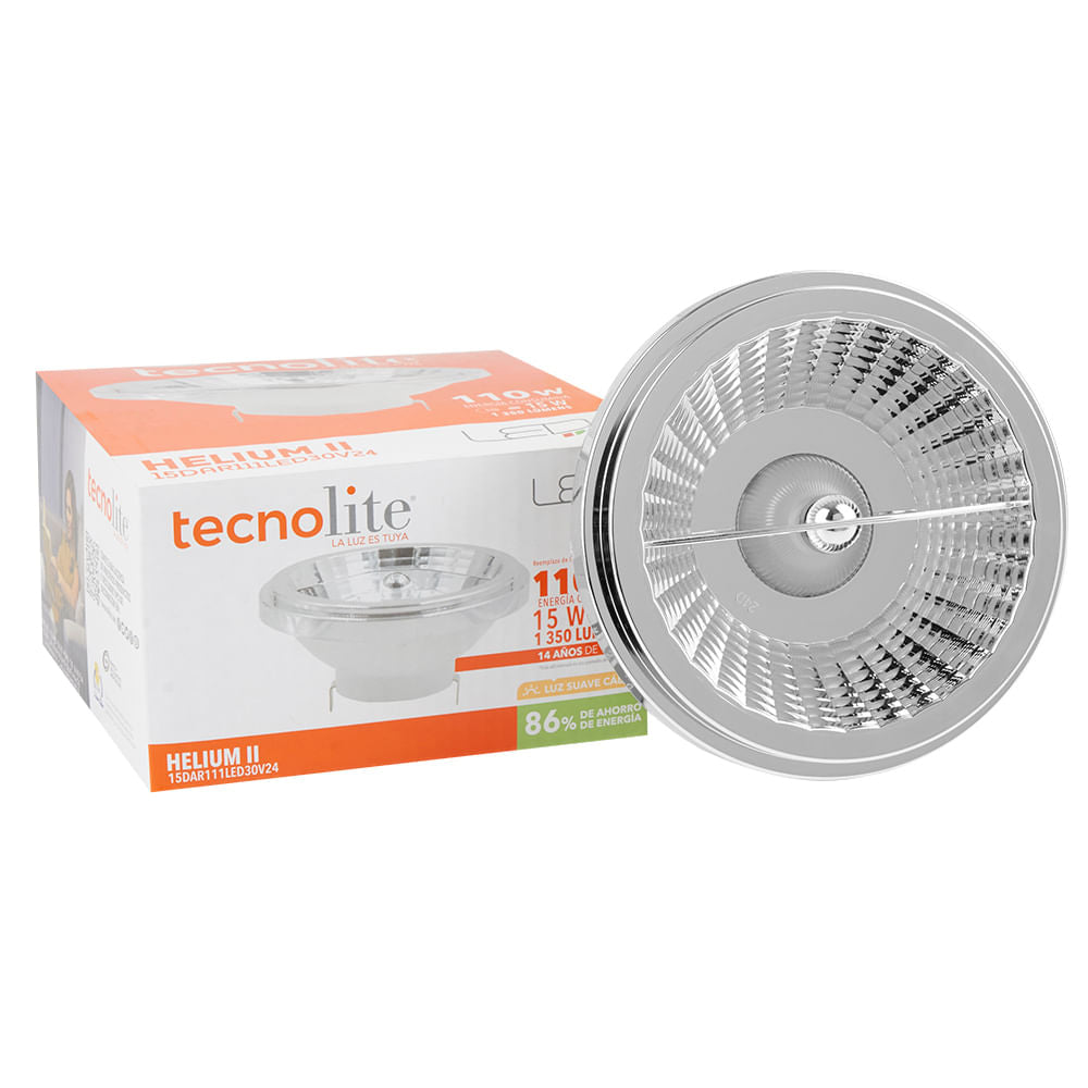 FOCO LED TECNOLITE ATENUABLE 15W LUZ SUAVE CÁLIDA BASE G53