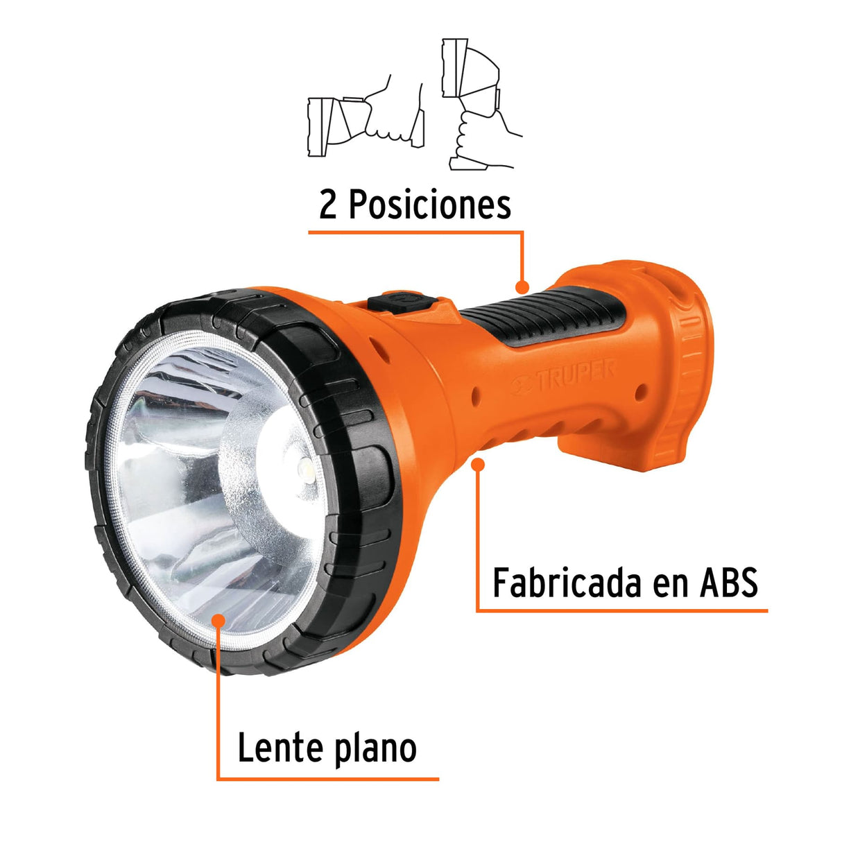 LINTERNA PLASTICA LED RECARGABLE 150LM LILE-9T 16005 TRUPER
