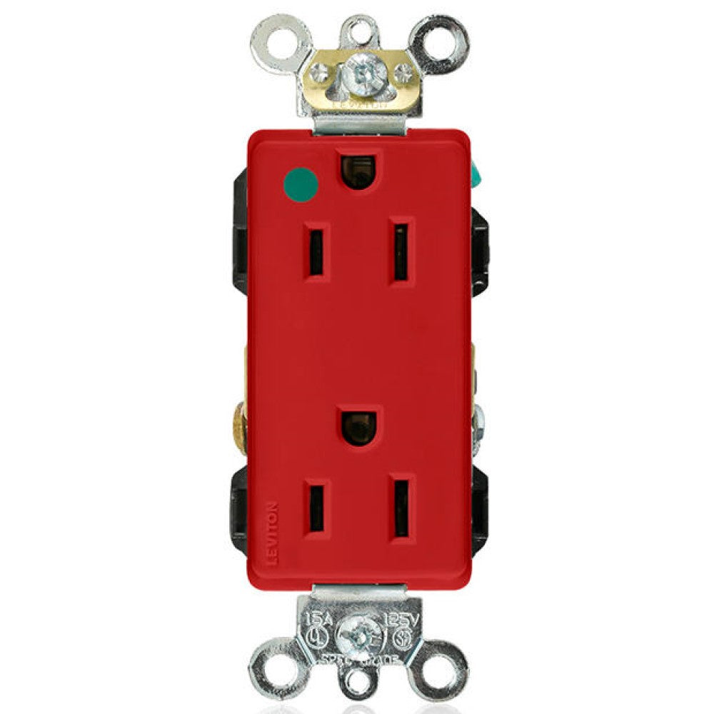 CONT. DUPLEX 15A 2P3H 125V ROJO DECORA PLUS