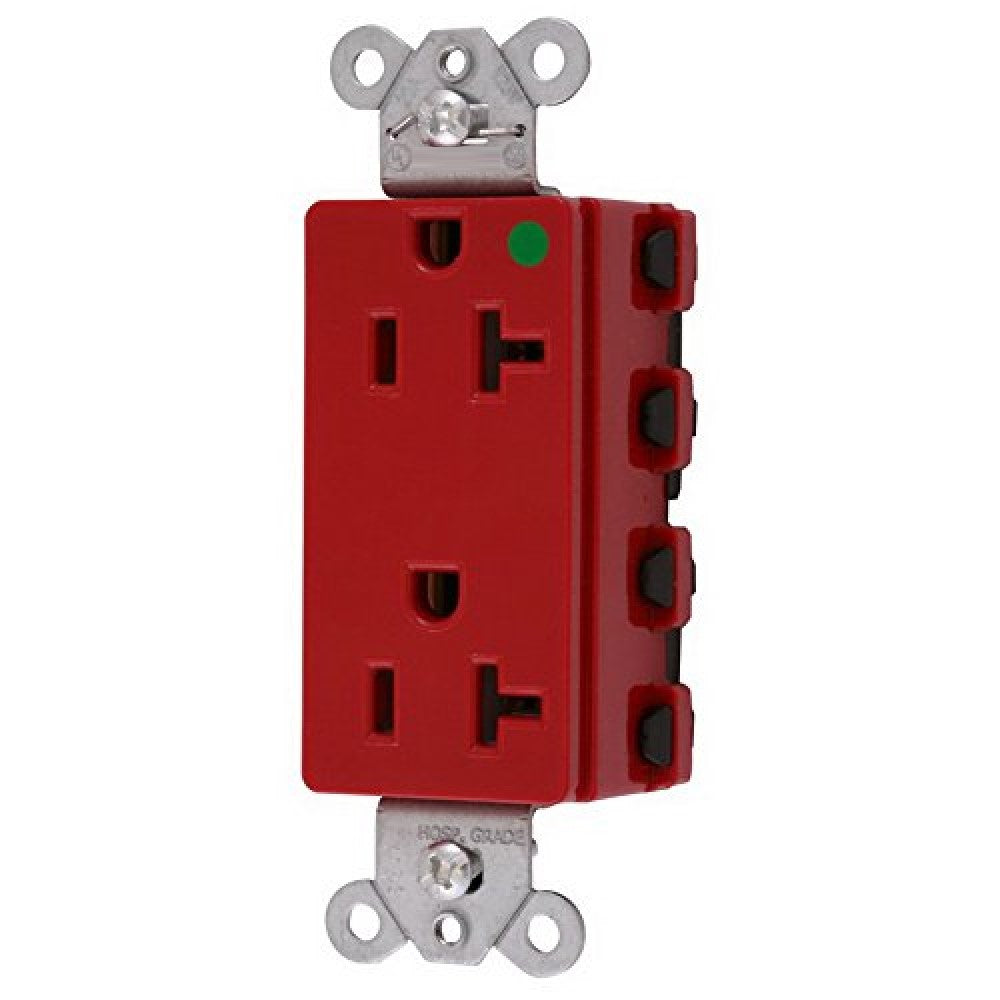 CONT. DUPLEX 15A 2P3H 125V ROJO DECORA PLUS