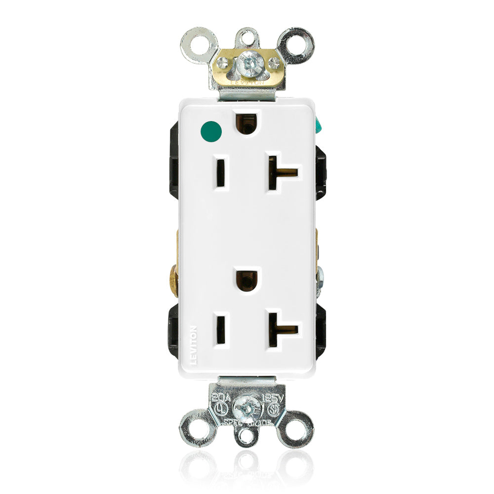RECEPTACULO DUPLEX G. HOSPITAL 20A 125V BLANCO 16362-HGW LEVITON