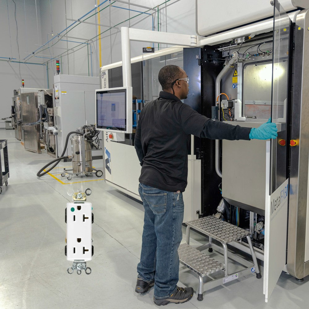 RECEPTACULO DUPLEX G. HOSPITAL 20A 125V BLANCO 16362-HGW LEVITON