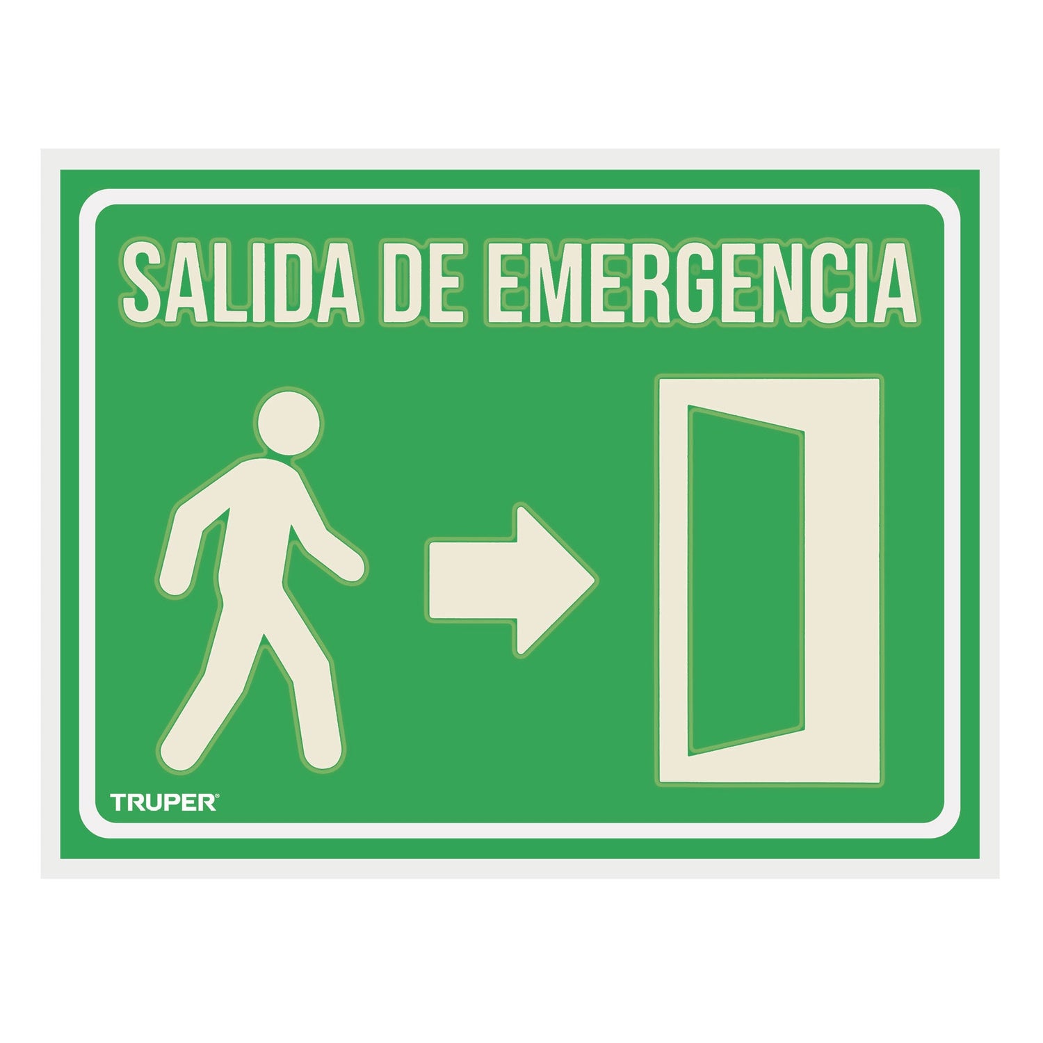 LETRERO DE SEÑALIZACION "SALIDA DE EMERGENCIA" 21 X 28 CM MCA TRUPER