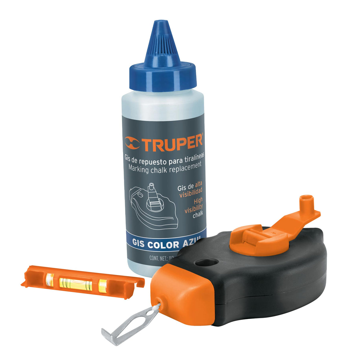 TIRALINEAS 30M. CUERPO DE PLASTICO Y NIVEL INCLUYE GIS MCA TRUPER CONSTRUCCION *** OFRECER 130562 ***