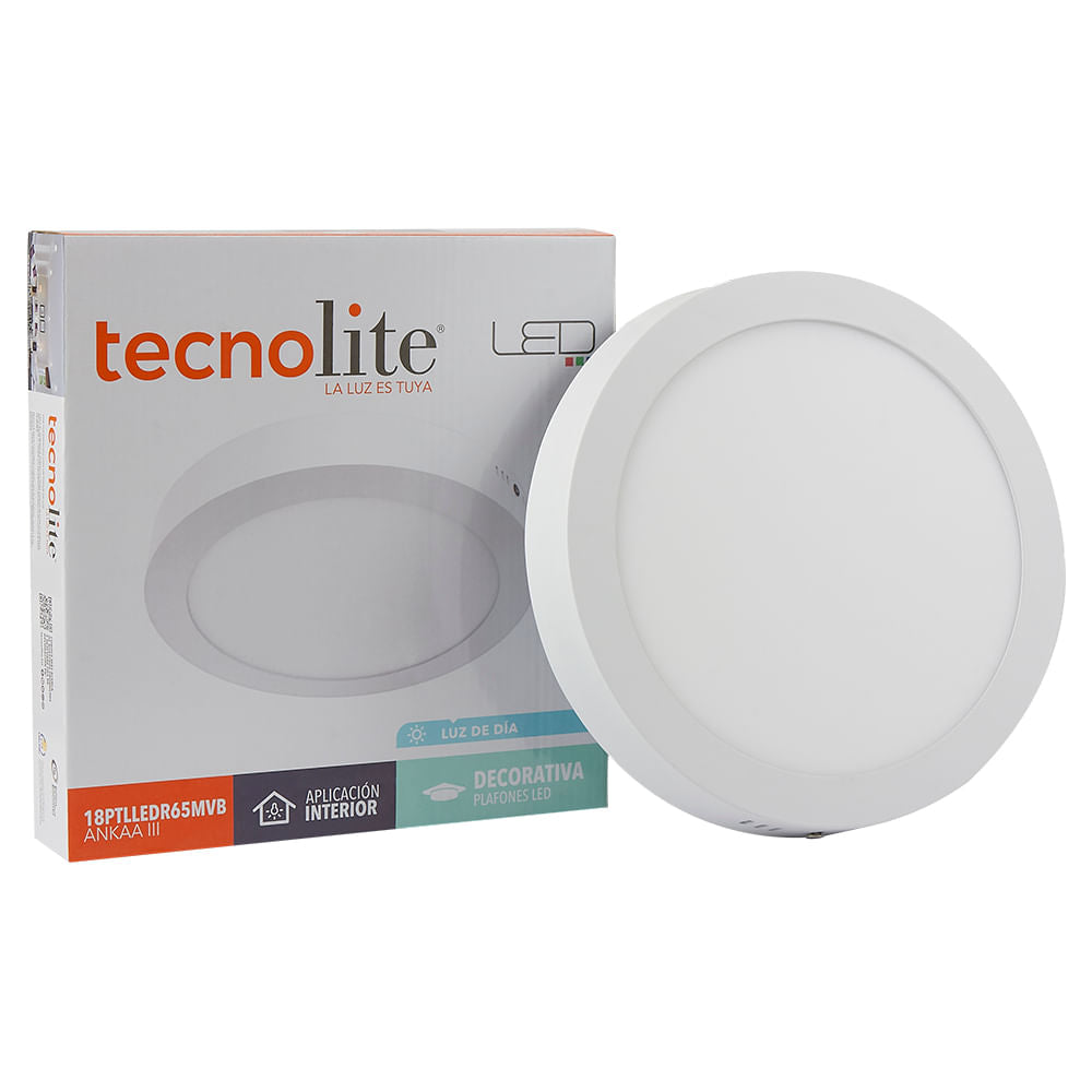 KIT DE 5 LAMPARAS LED ANKAA III PARA SOBREPONER EN PLAFON 18W LUZ DE DIA LED INTEGRADO NO ATENUABLE COLOR BLANCO TECNOLED