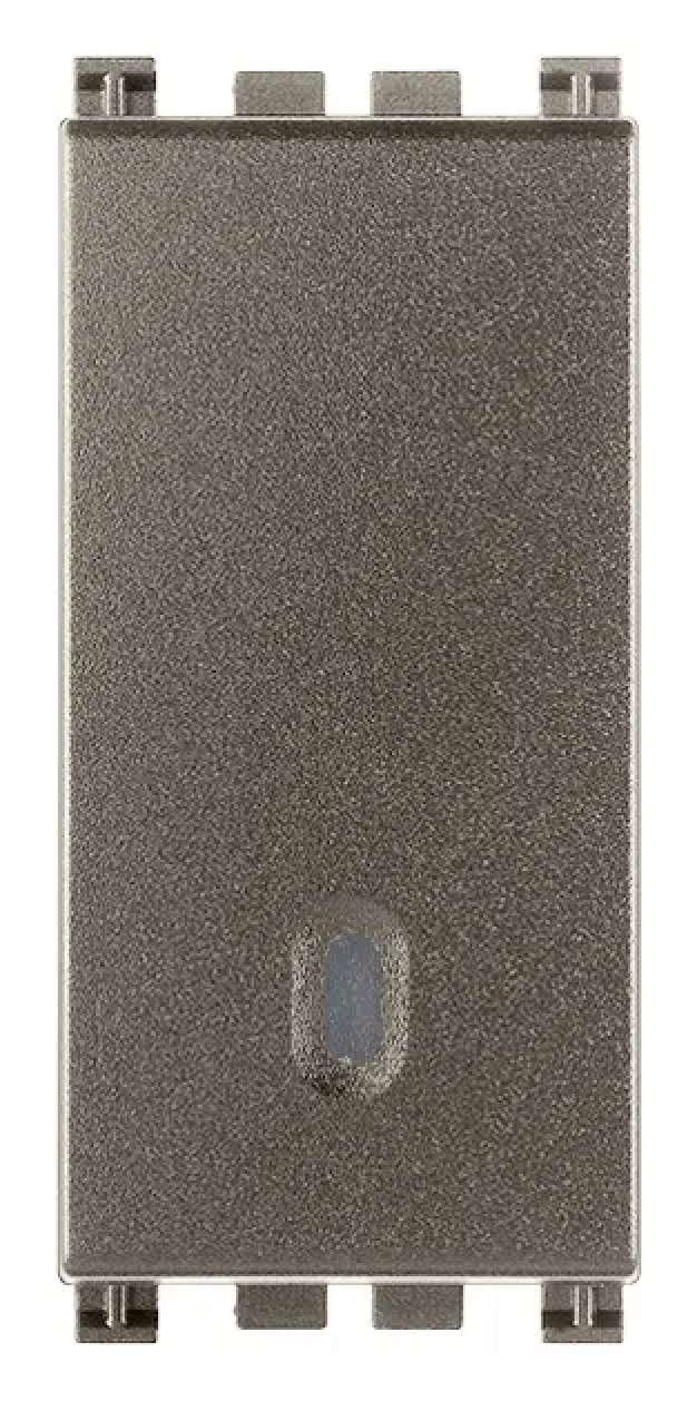 PULSADOR 1P NO 10A/250V. 1 MOD. ILUMINABLE TECLA INTERCAMBIABLE METAL ARKE VIMAR