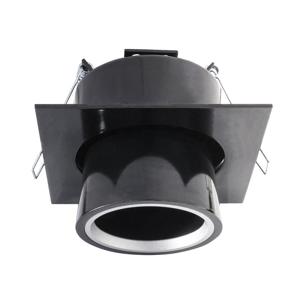 KIT DE 2 LUMINARIAS ZOE PARA EMPOTRAR EN TECHO BOTE DE 3 PULGADAS BASE GU5.3 FOCO MR16 COLOR NEGRO ESTEVEZ