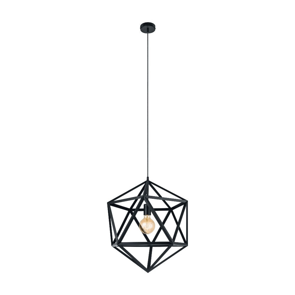 LUMINARIO COLGANTE HEXAGONAL E26 1X60W MAX 120V NEGRO EMBLETON
