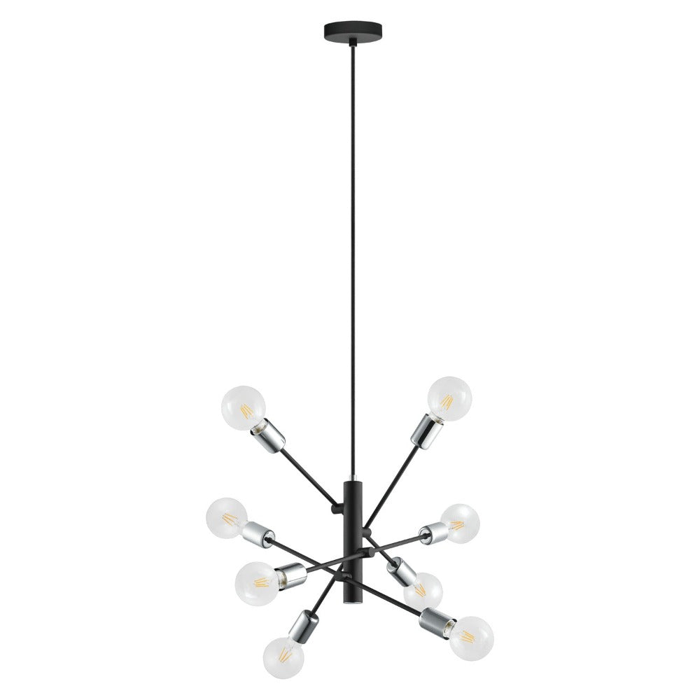 LUMINARIA COLGANTE EGLO GRADOLI BASE E26 NEGRO CROMO