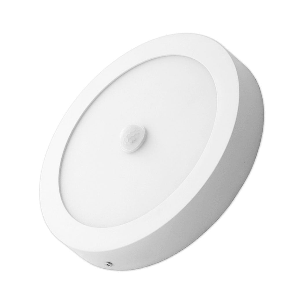 LAMPARA LED SOBRE PONER 12W 65000K CON SENSOR FUNACIONAL DE 4-8 MTS 120 RETARDADO DE 30S MCA DUBAI