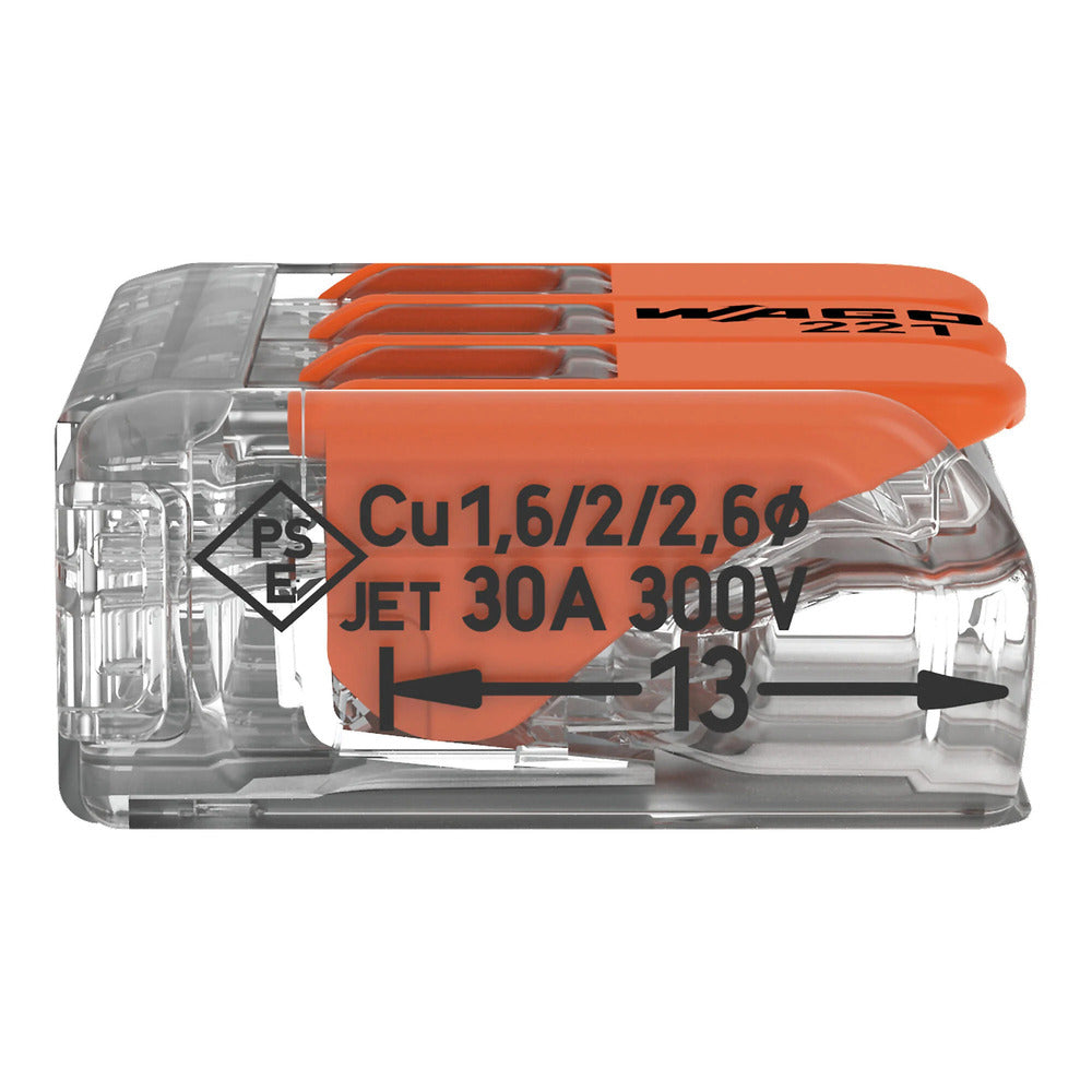 CONECTOR DE EMPALME 3 CONDUCTORES C/PALANCAS DE OPERACION CAL 10 AWG