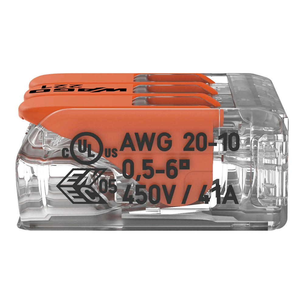 CONECTOR DE EMPALME 3 CONDUCTORES C/PALANCAS DE OPERACION CAL 10 AWG