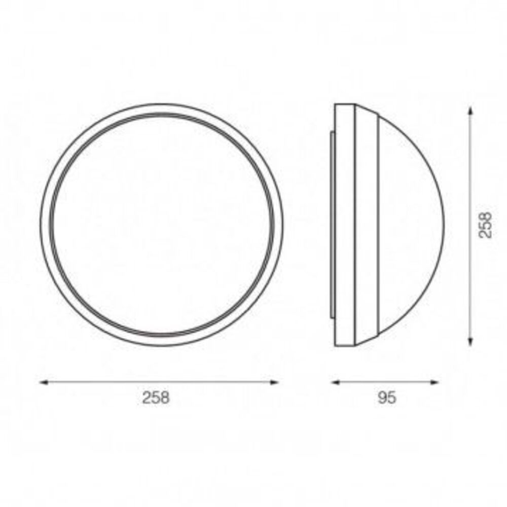 226N PLAFON EXTERIOR REDONDO LISO NEGRO IIDSA