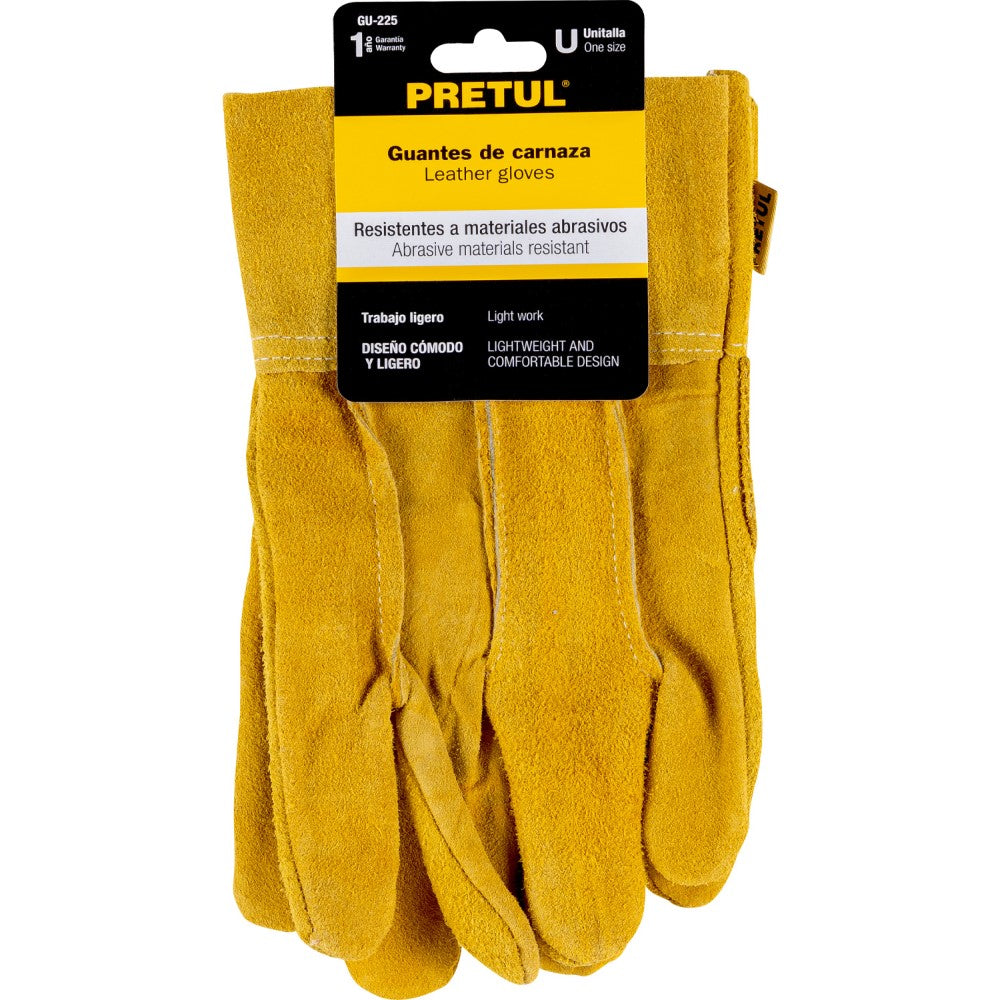 GUANTES DE CARNAZA CORTOS PRETUL