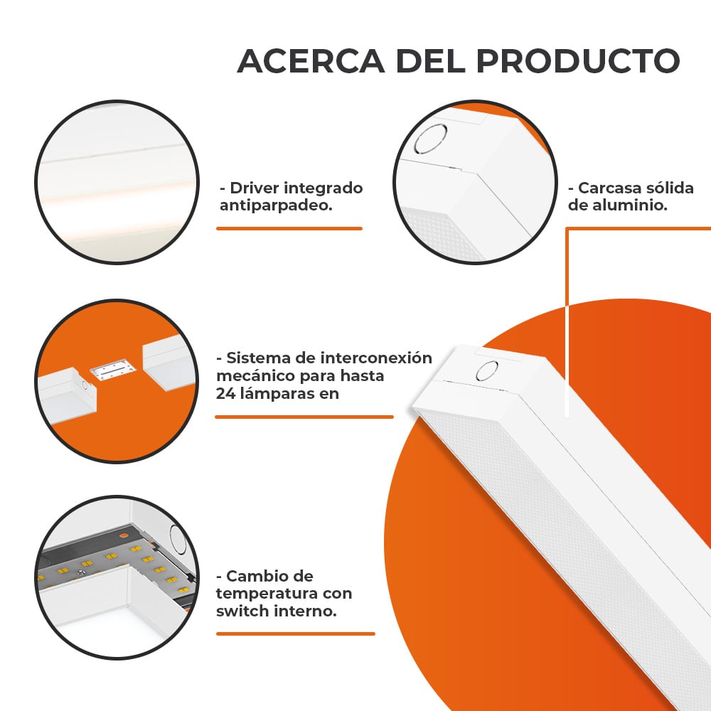 INT LED SP 24W100-240V3000LM3000-5700K LARISA I TECNOLITE