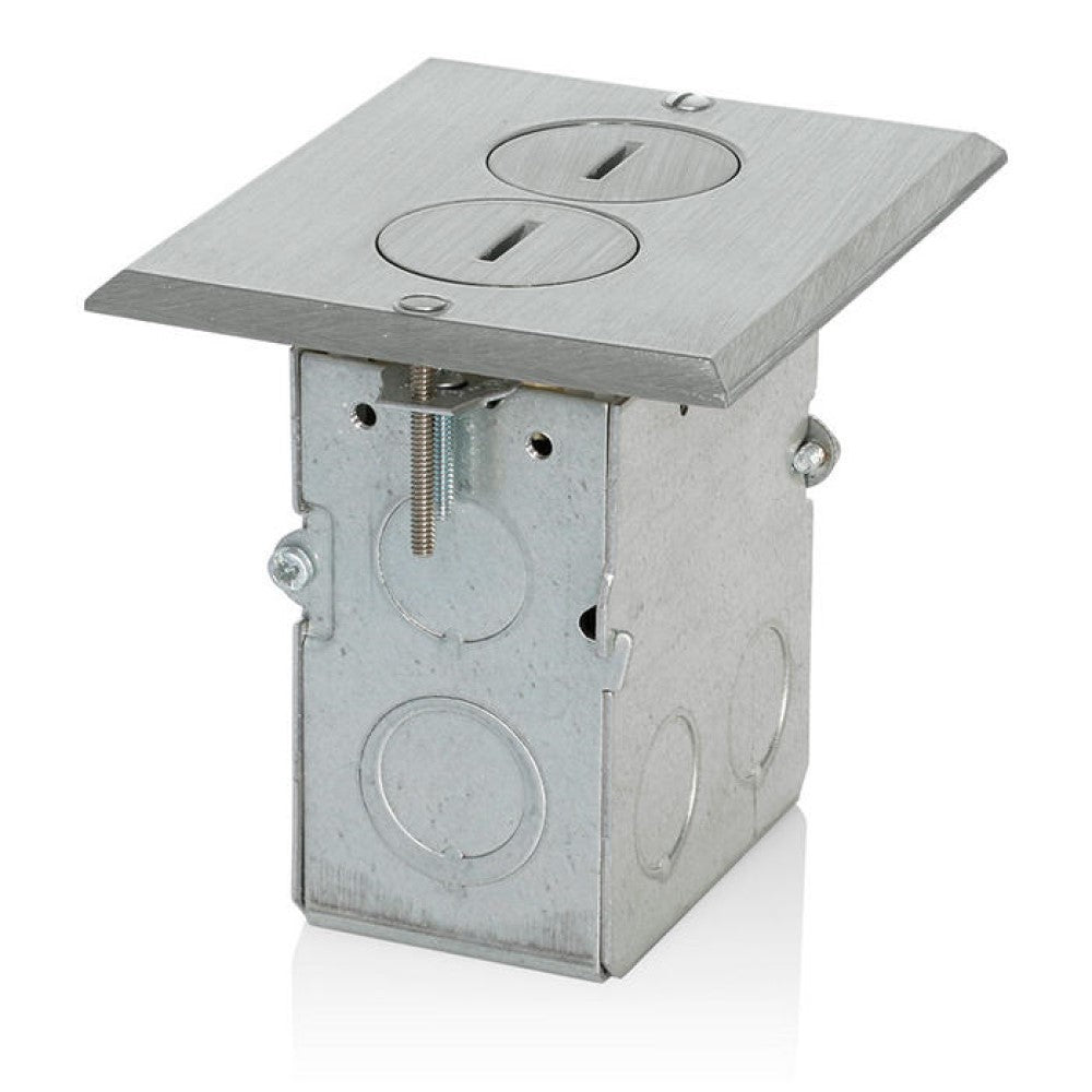 PLACA P/PISO C/CONTACTO DUPLEX 2P-3H 20A/125V. PLATA 25249-SBA LEVITON