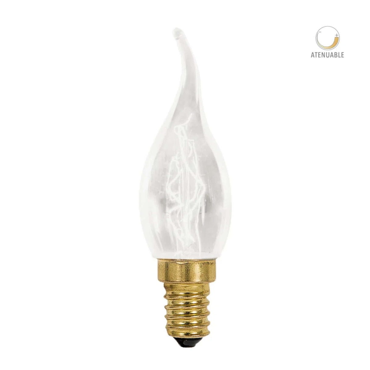 FOCO INCANDESCENTE TECNOLITE TIPO VELA ATENUABLE 25W LUZ SUAVE CÁLIDA BASE E12 ***TECNOLITE HAE***