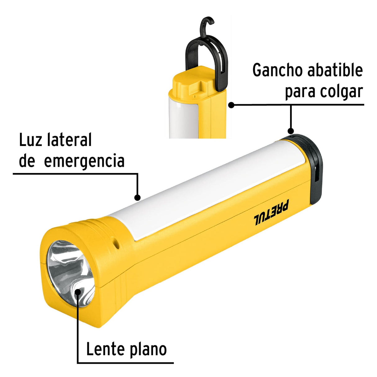 LITERNA RECARGABLE CON LUZ DE EMERGENCIA LED ALTA INTENSIDAD LIRE-200P 26070 TRUPER