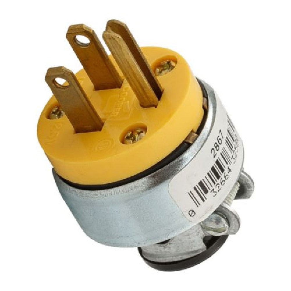 CLAVIJA VINIL AMARILLA BLINDADA 2F-3H 15A/125V. 2867-BOX *** OFRECER LEV710 ***