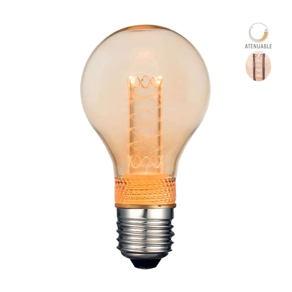 FOCO LED TECNOLITE ADHAFERA TIPO VINTAGE 2.3W LUZ SUAVE CÁLIDA BASE E27 ATENUABLE FILAMENTO HORIZONTAL