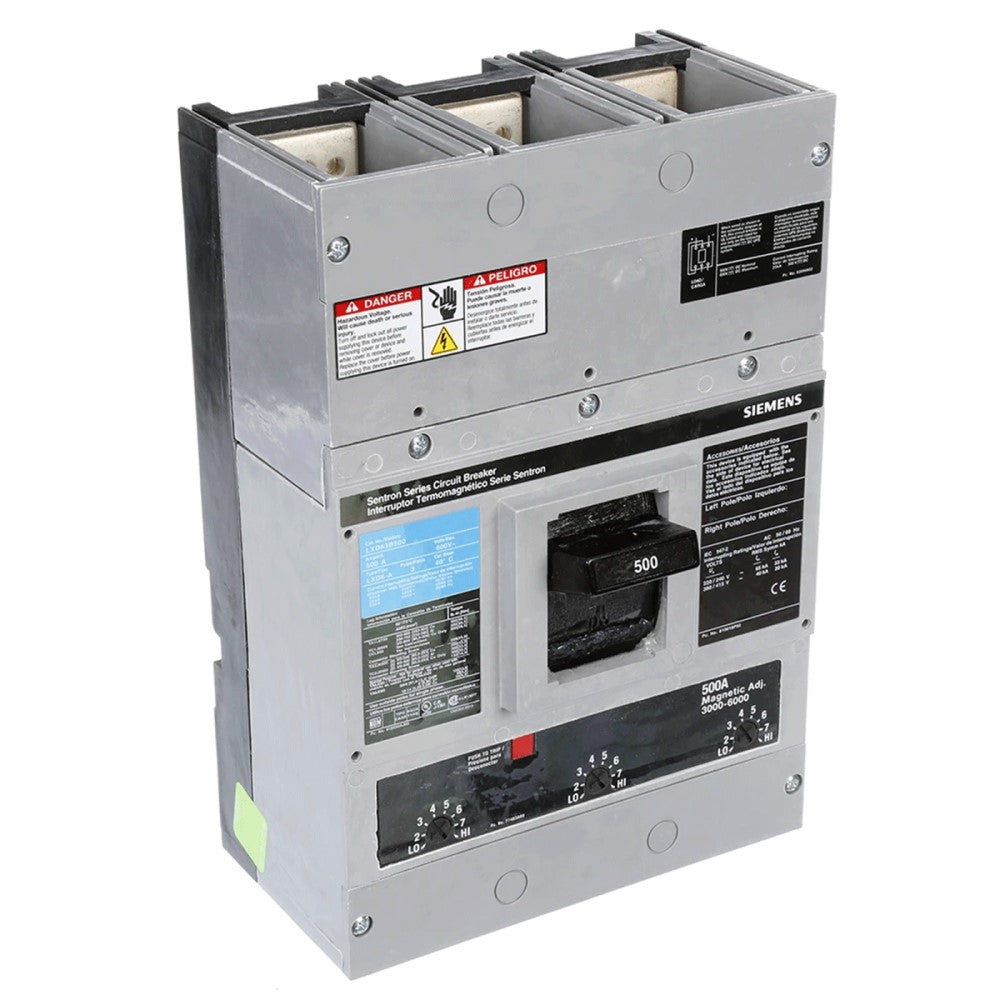 I.T.M. 3X500A/600V LXD63B500 A7B10000011753 SIEMENS **** SIN ZAPATAS Y SIN TORNILLOS ***