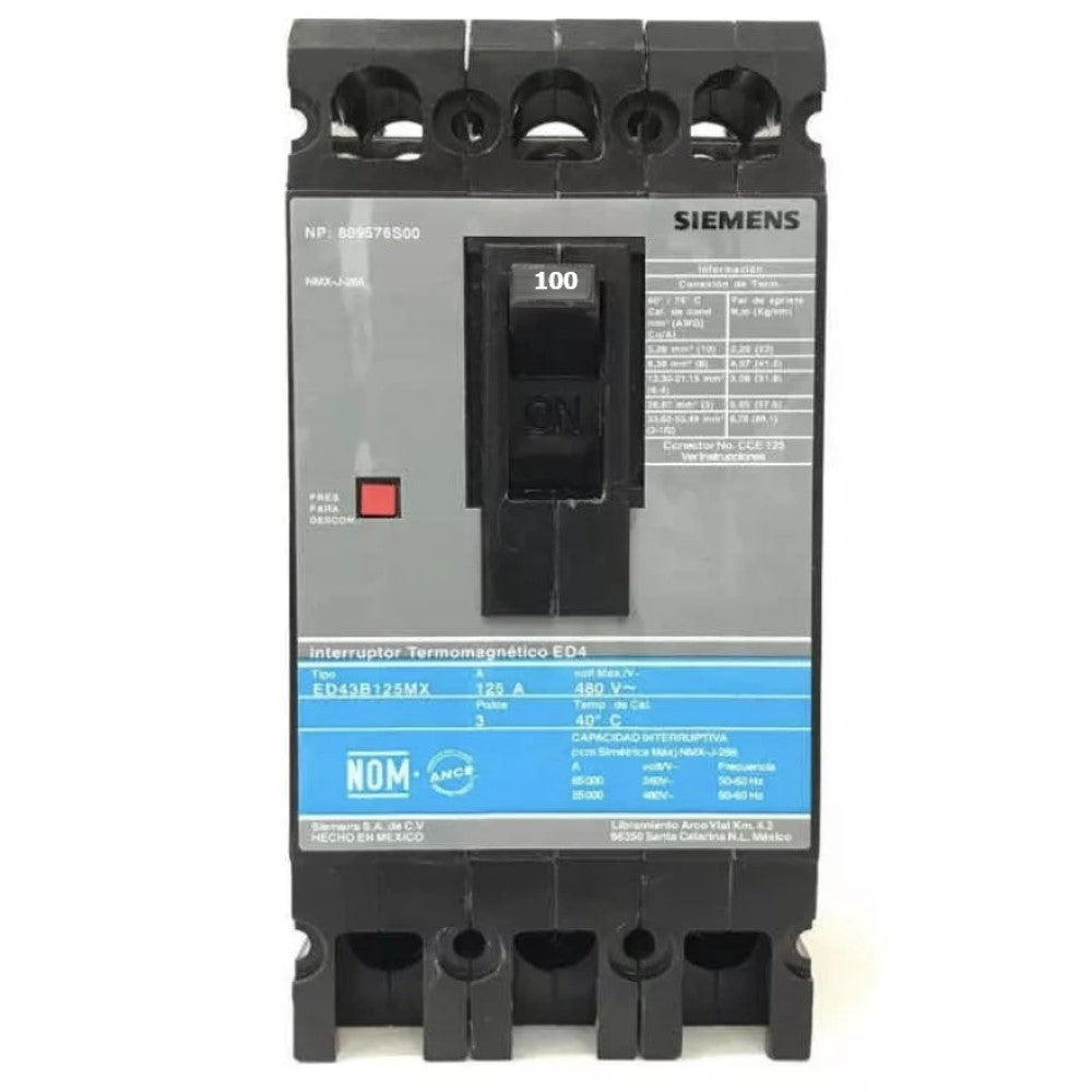 I.T.M. 3X100A/240V ED23B100MX A7B10000002711 SIEMEN
