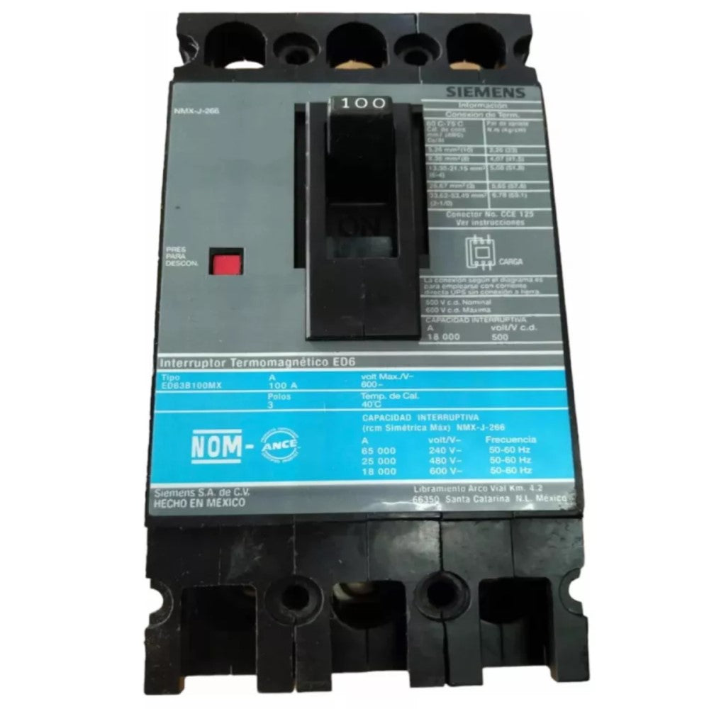 I.T.M. 3X100A/240V ED23B100MX A7B10000002711 SIEMEN
