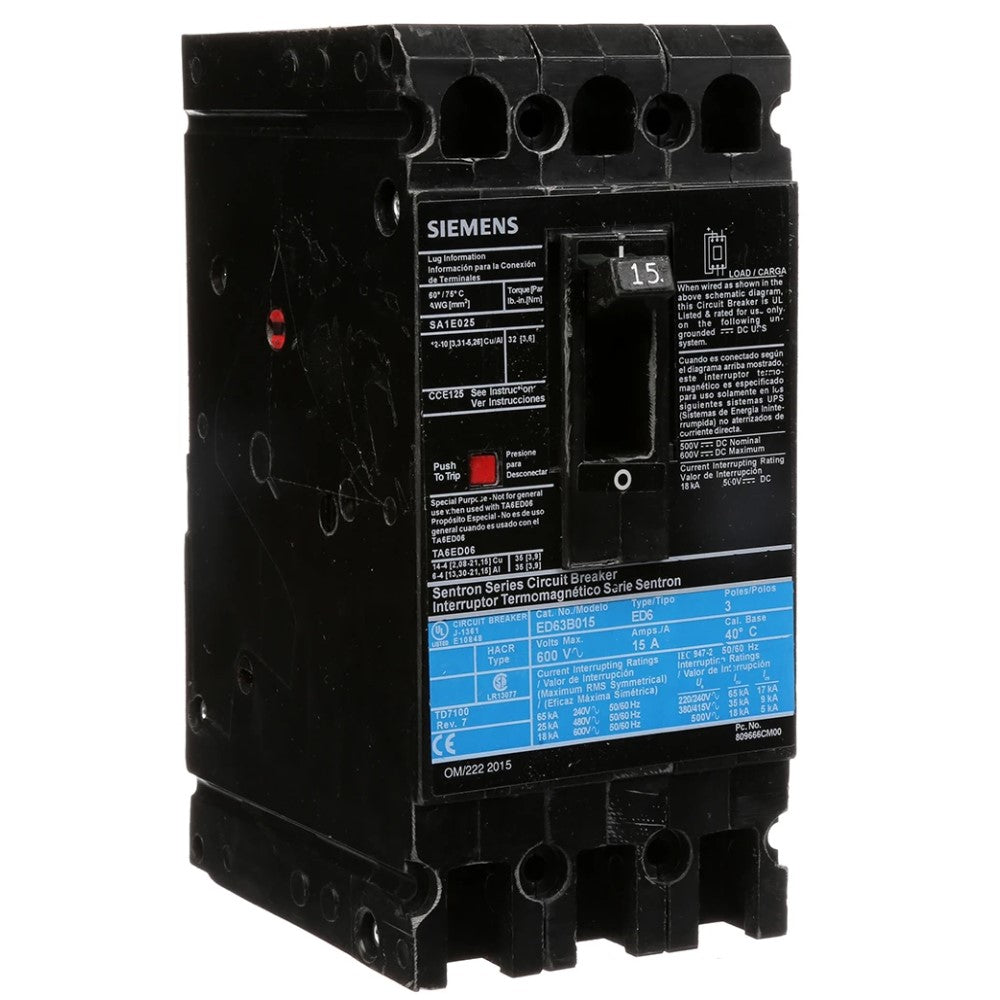 I.T.M. 3X15A/240V ED23B015MX A7B10000002704 SIEMENS