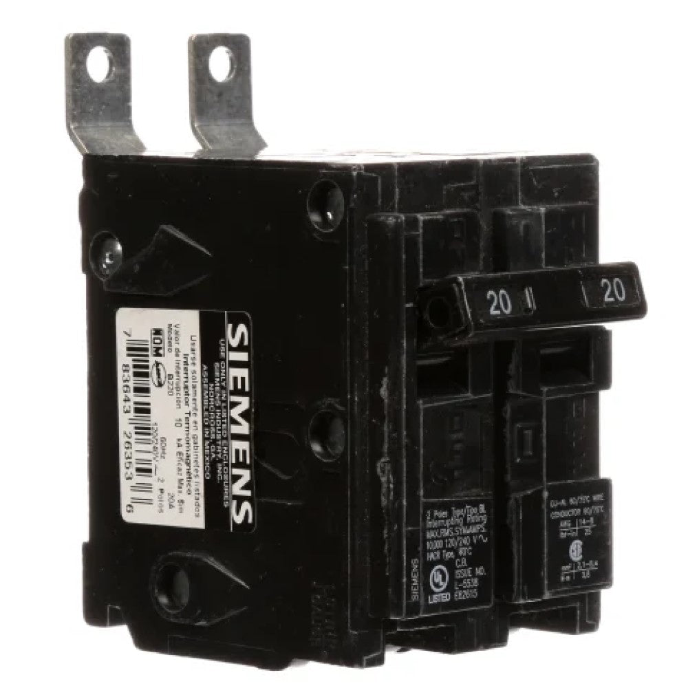 INTERRUPTOR BL 2X20A. 220V. B220 SIEMENS