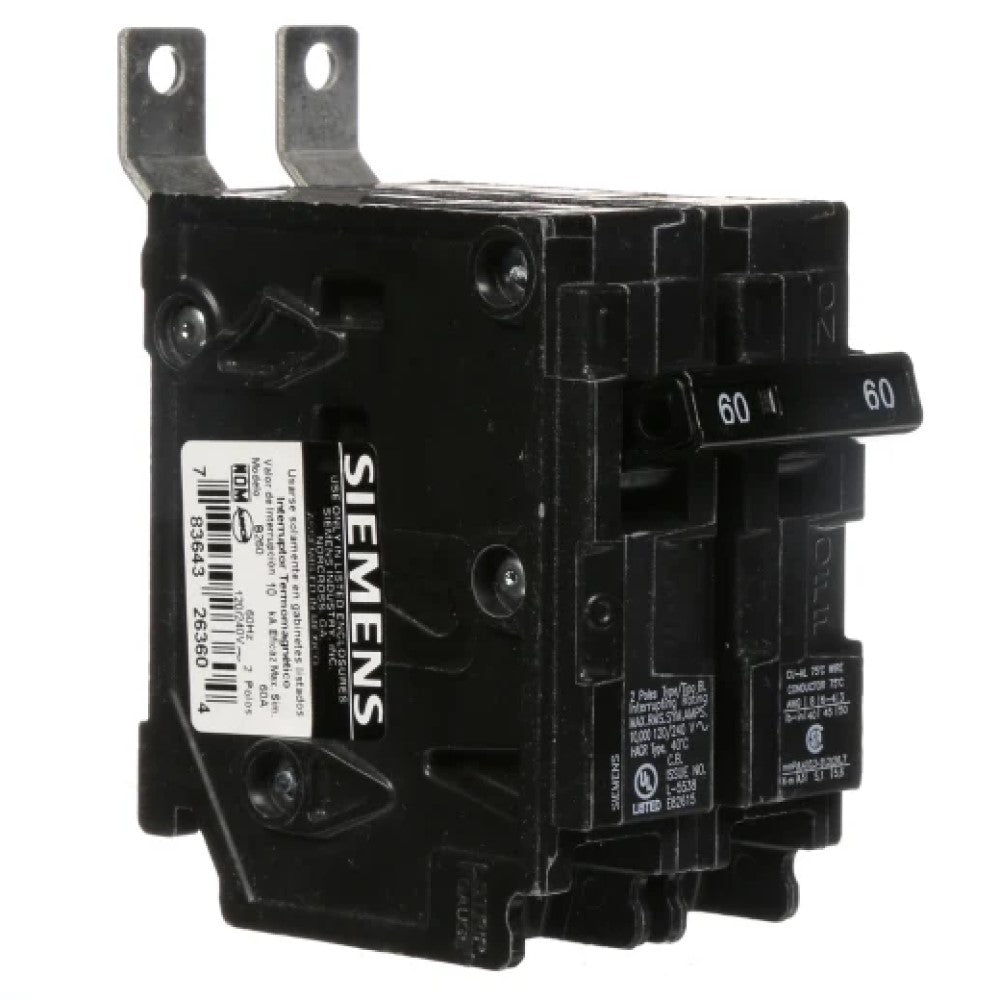 INTERRUPTOR BL 2X60A. 220V. B260 SIEMENS