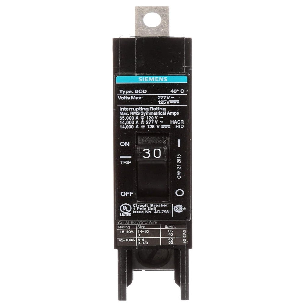 INTERRUPTOR BQD 1X30A/440V. BQD130 A7B10000001106 A7B10000022561 SIEMENS