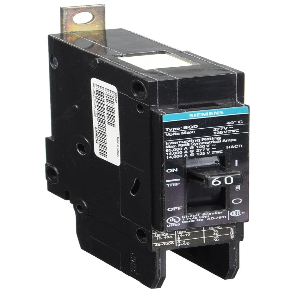 INTERRUPTOR BQD 1X60A/440V. BQD160 A7B10000001109 A7B10000022566 SIEMENS