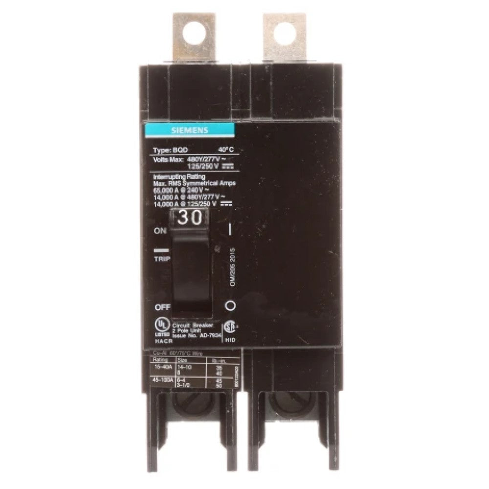 INTERRUPTOR BQD 2X30A/440V. BQD230 A7B10000001113 A7B10000022574 SIEMENS
