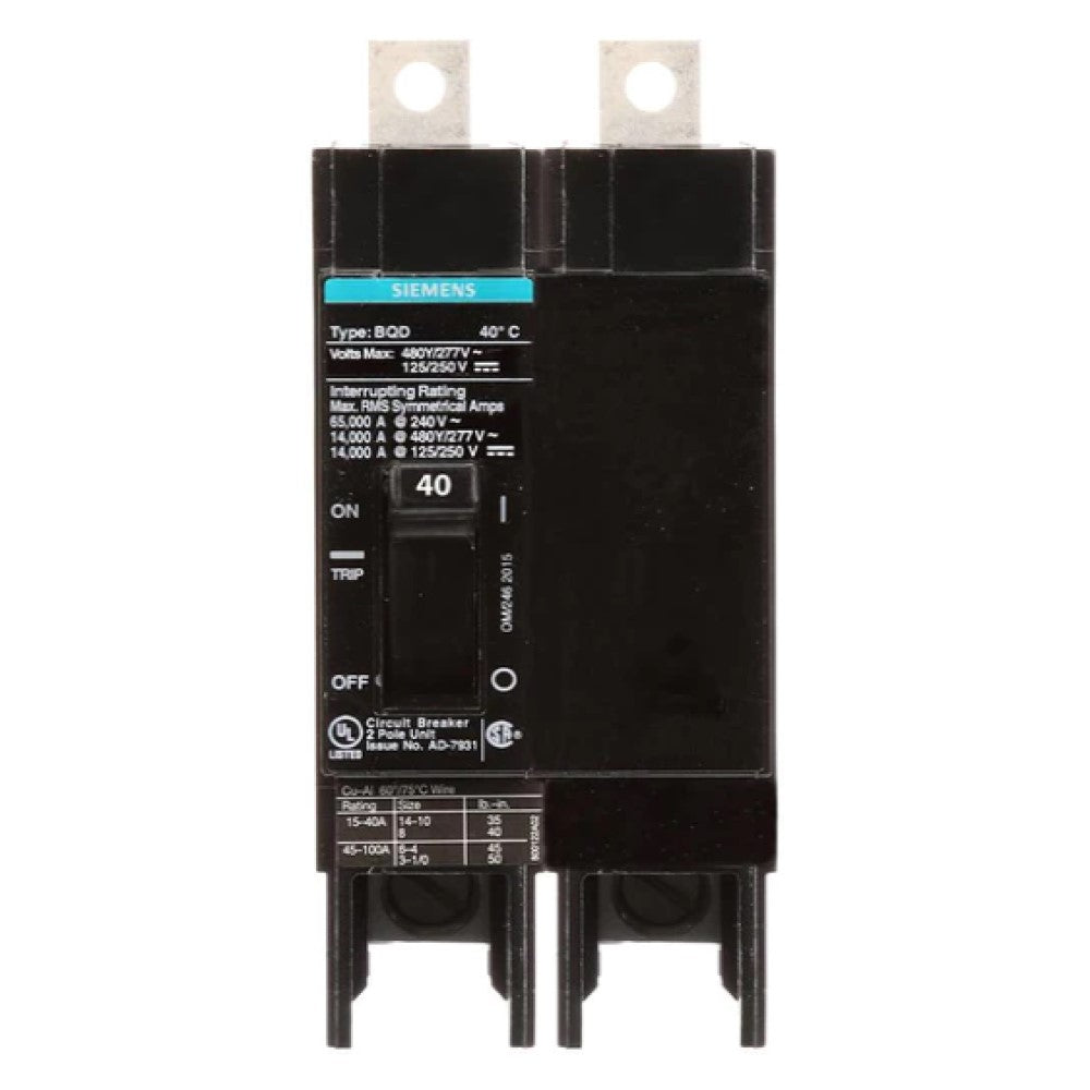 INTERRUPTOR BQD 2X40A/440V. BQD240 A7B10000001114 A7B10000022576 SIEMENS