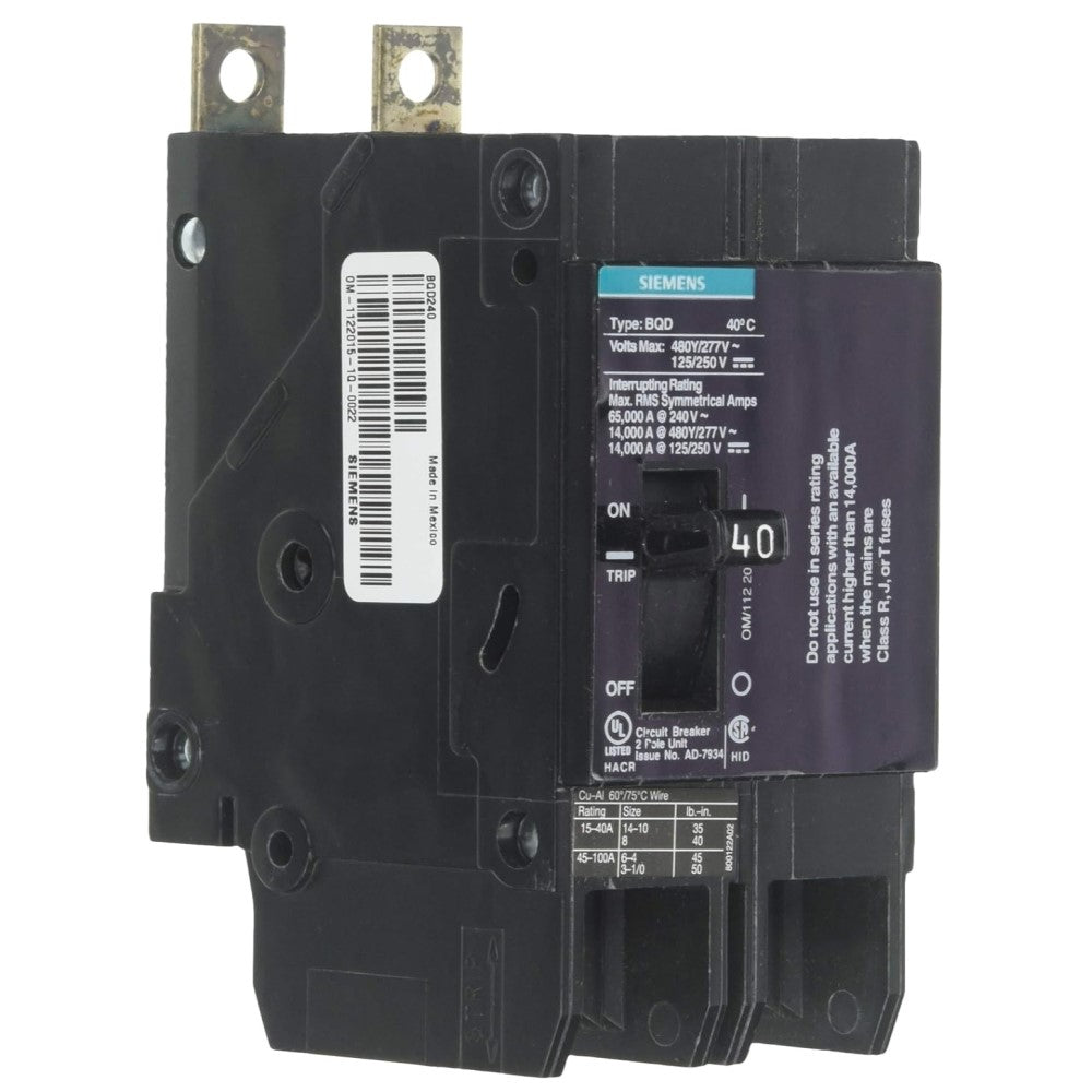 INTERRUPTOR BQD 2X40A/440V. BQD240 A7B10000001114 A7B10000022576 SIEMENS