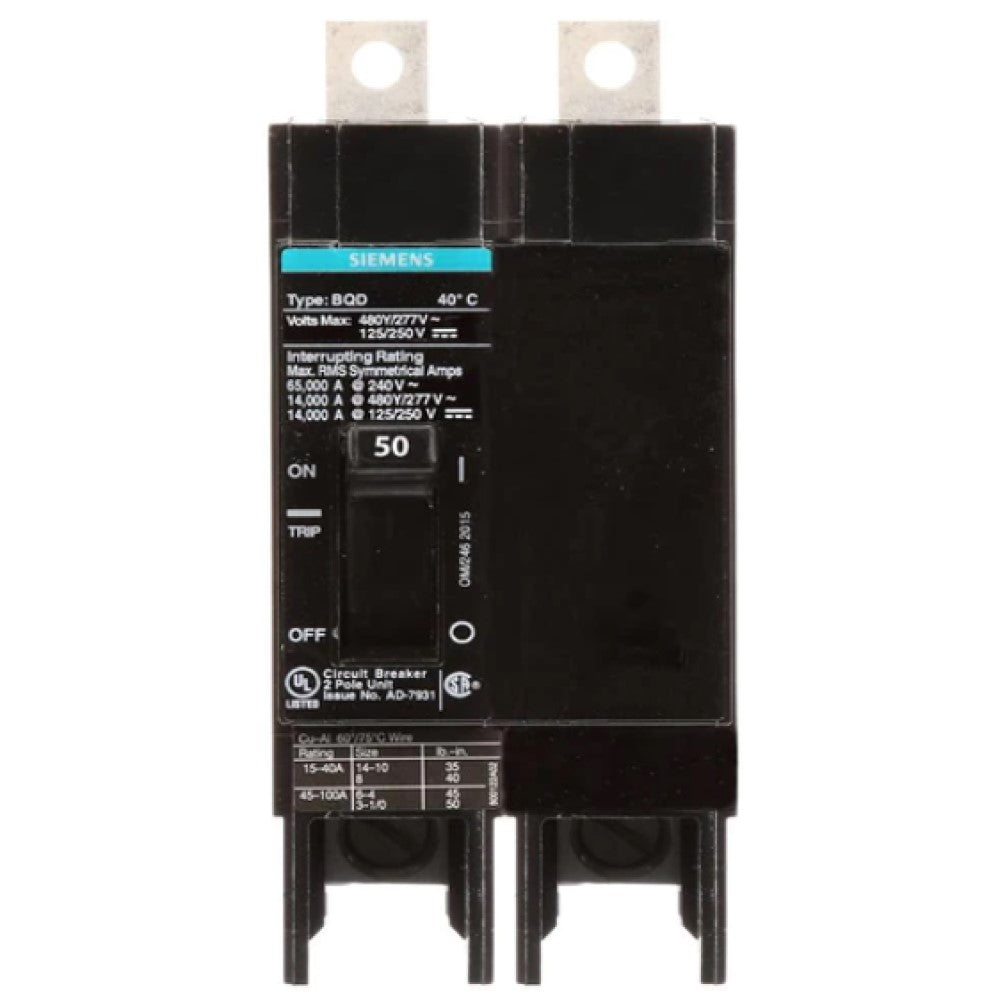 INTERRUPTOR BQD 2X50A/440V. BQD250 A7B10000001115 A7B10000022578 SIEMENS