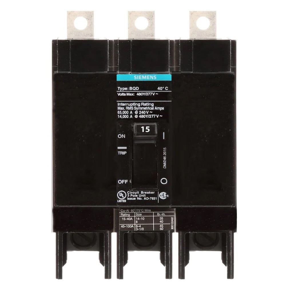 INTERRUPTOR BQD 3X15A/440V. BQD315 A7B10000001118 A7B10000022584 SIEMENS