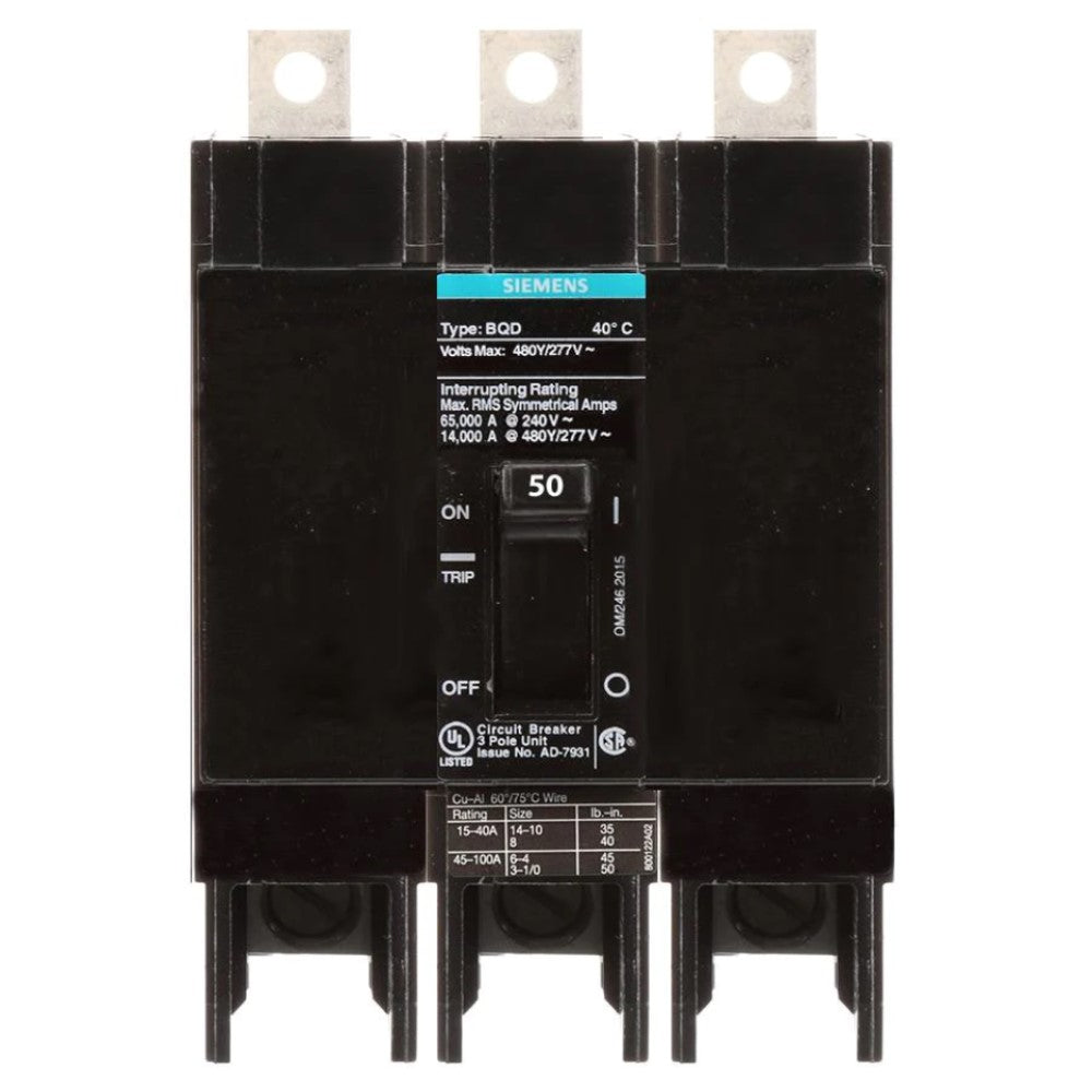 INTERRUPTOR BQD 3X50A/440V. BQD350 A7B10000001125 A7B10000022591 SIEMENS